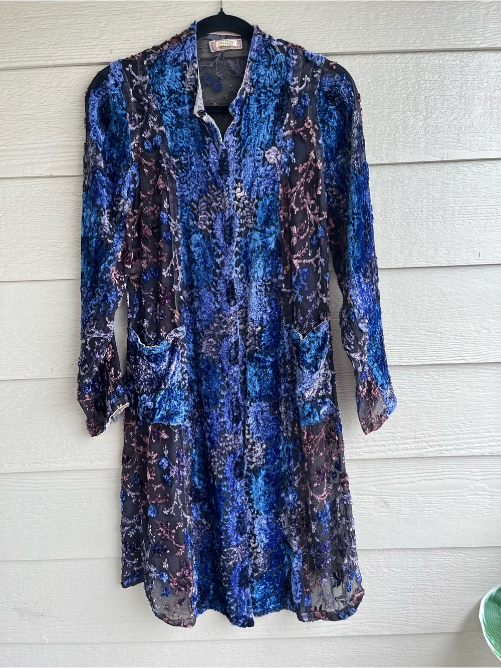 Vintage Voyage Invest In The Original  BurnOut Velvet Dress/Duster Coat One Size